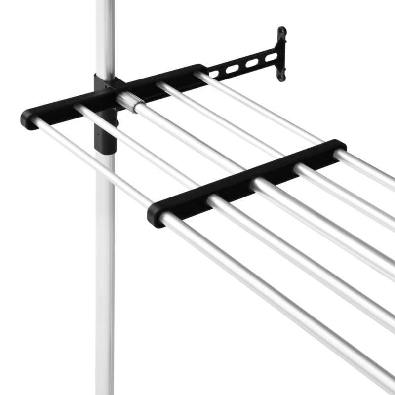 Teleskop-Garderobe mit Stangen und Regal Aluminium