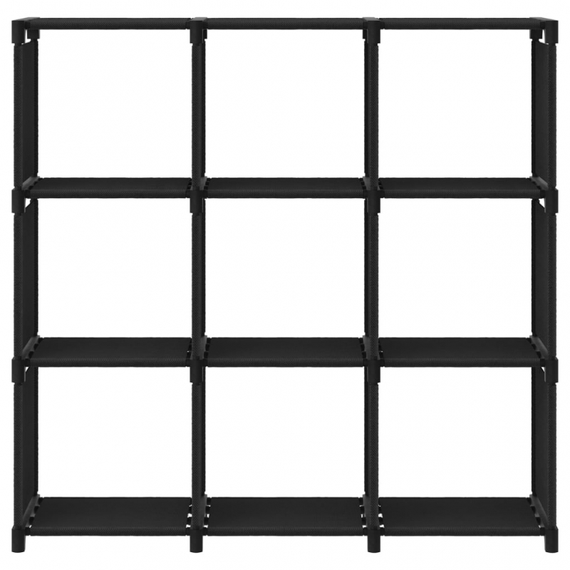 Würfelregal mit 9 Fächern Schwarz 103x30x107,5 cm Stoff
