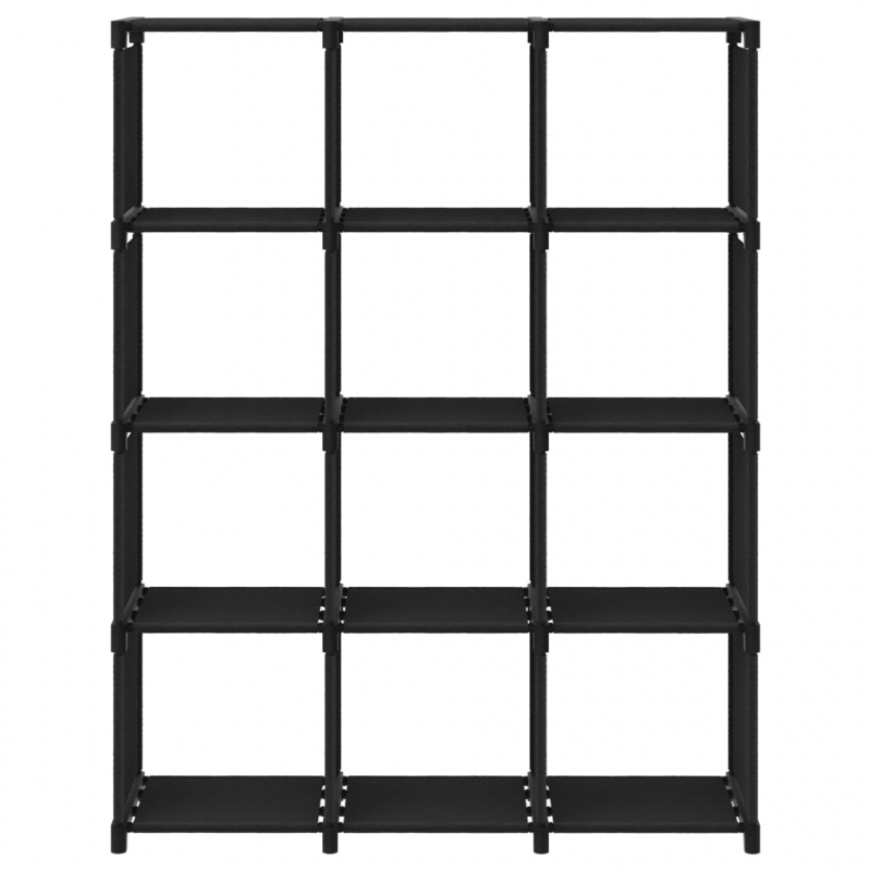 Würfel-Regal 12 Fächer Schwarz 103x30x141 cm Stoff
