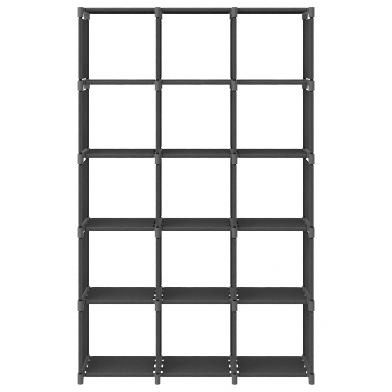 Würfel-Regal 15 Fächer Grau 103x30x175,5 cm Stoff