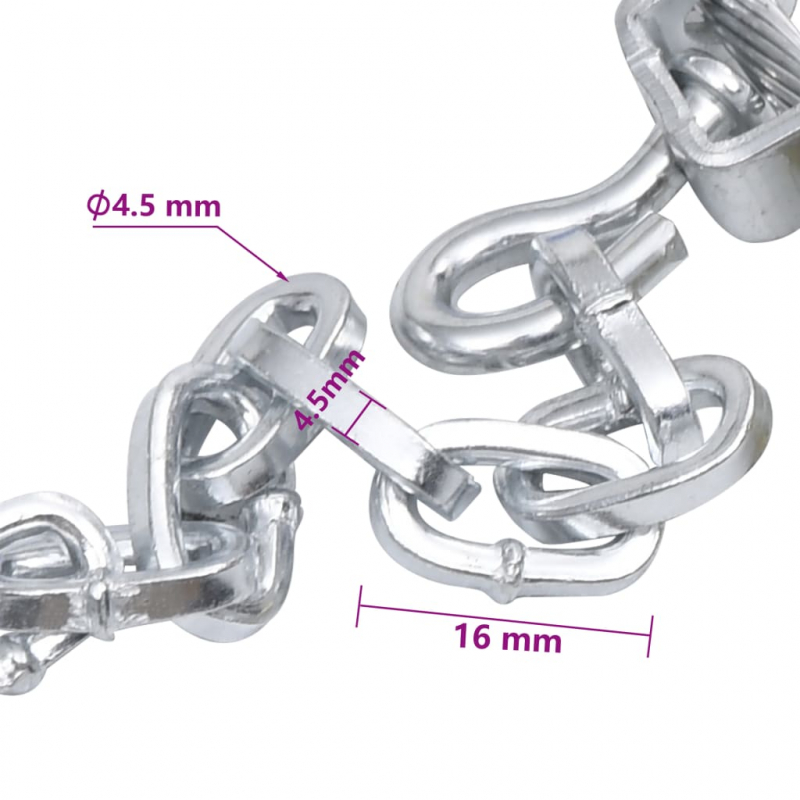 Schneeketten für Autoreifen 2 Stk. 16 mm SUV 4x4 Größe 450