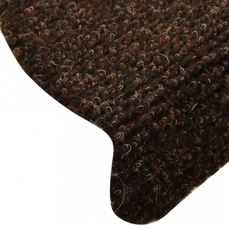 Treppenmatten Selbstklebend 15 Stk. Braun 65x21x4cm Nadelvlies