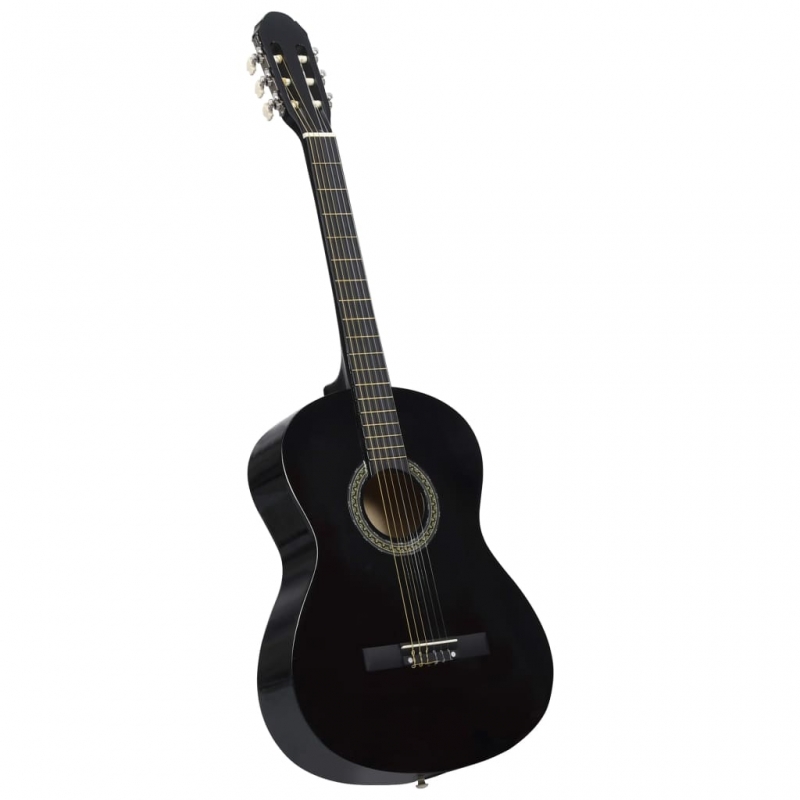 Klassikgitarre für Anfänger mit Tasche Schwarz 4/4 39