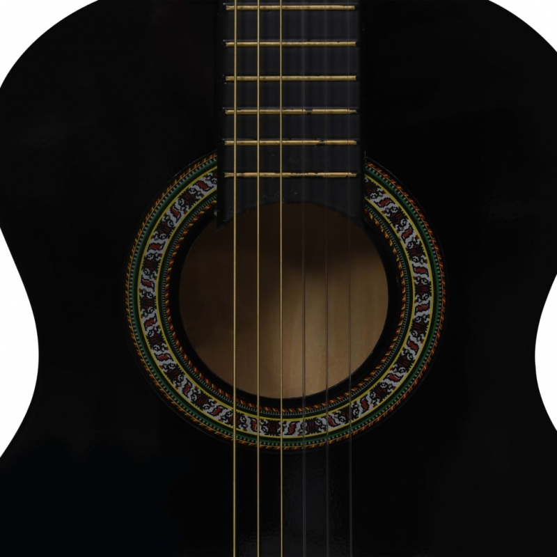 Klassikgitarre für Anfänger Kinder mit Tasche Schwarz 1/2 34