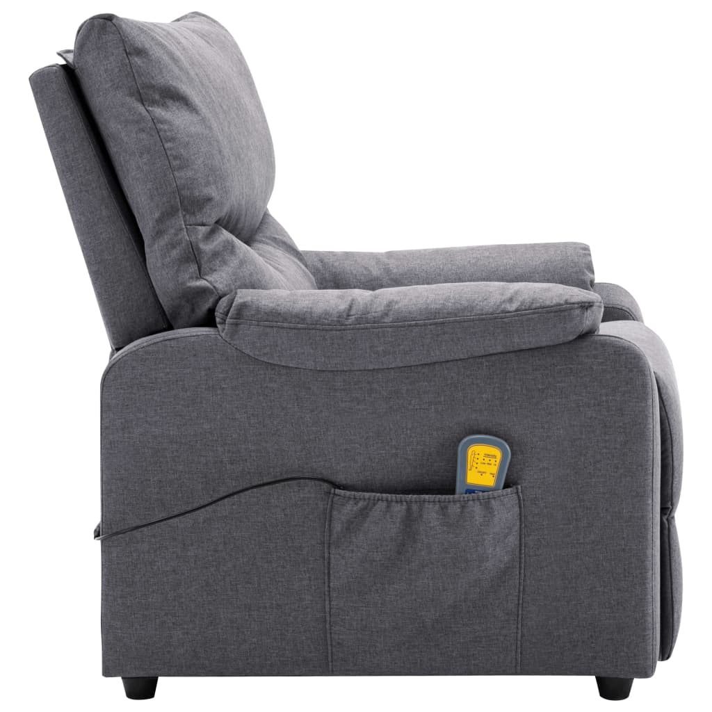Massagesessel Hellgrau Stoff