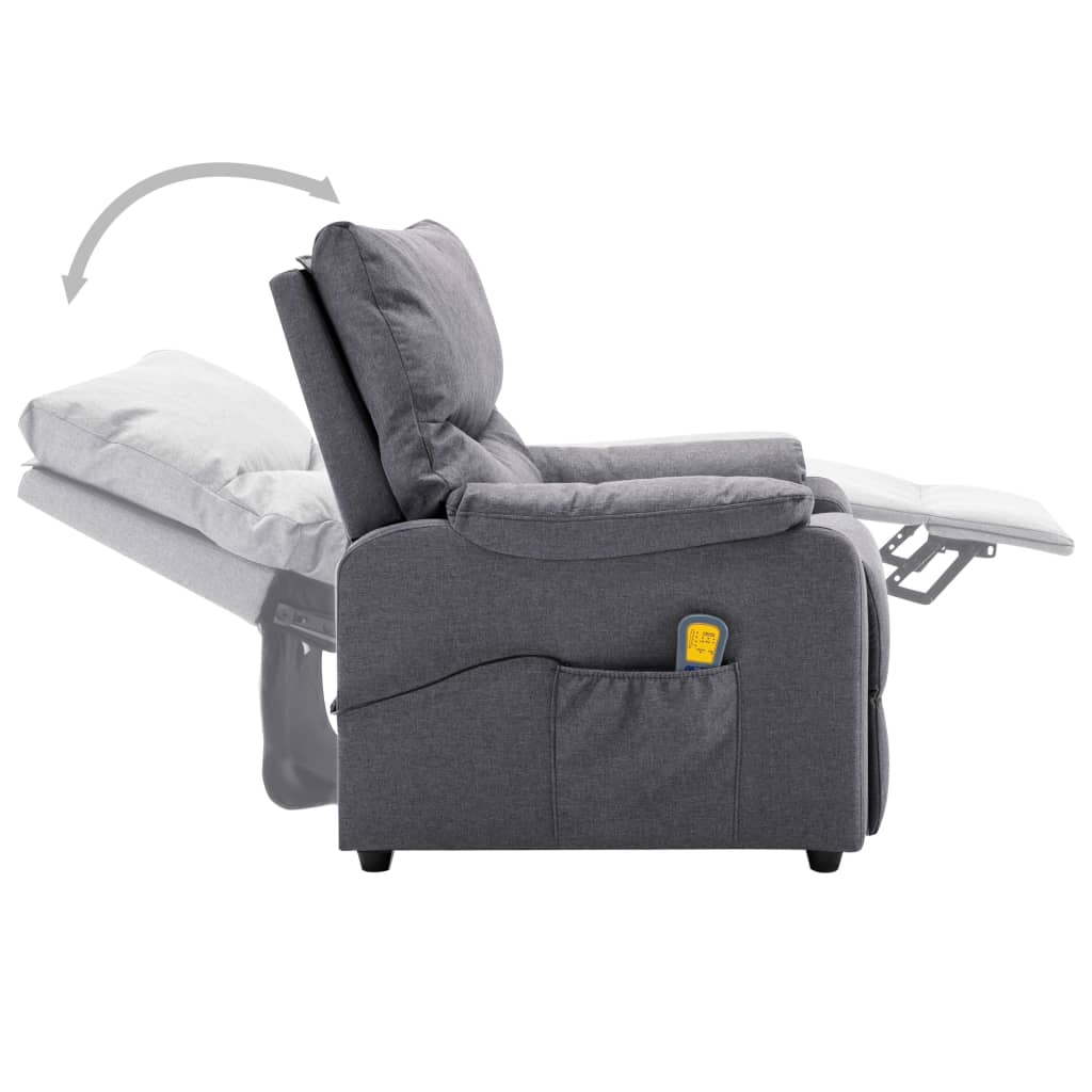 Massagesessel Hellgrau Stoff
