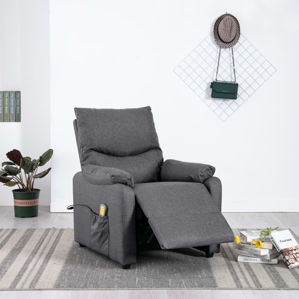 Massagesessel Dunkelgrau Stoff