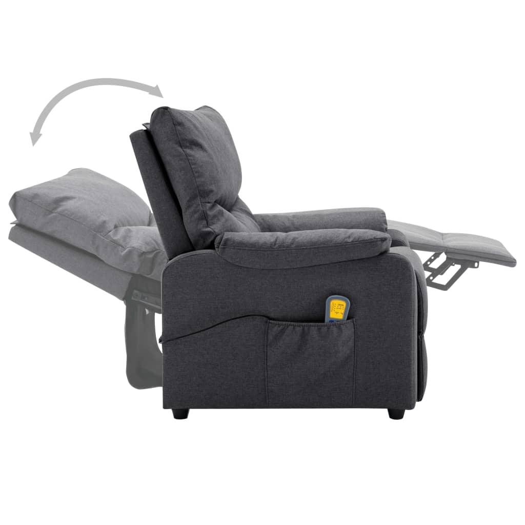 Massagesessel Dunkelgrau Stoff
