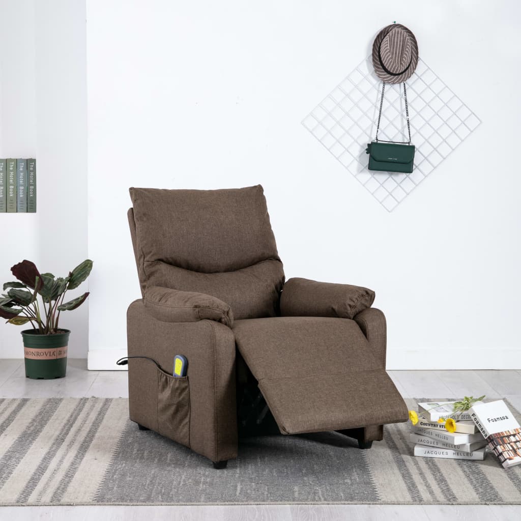 Massagesessel Braun Stoff