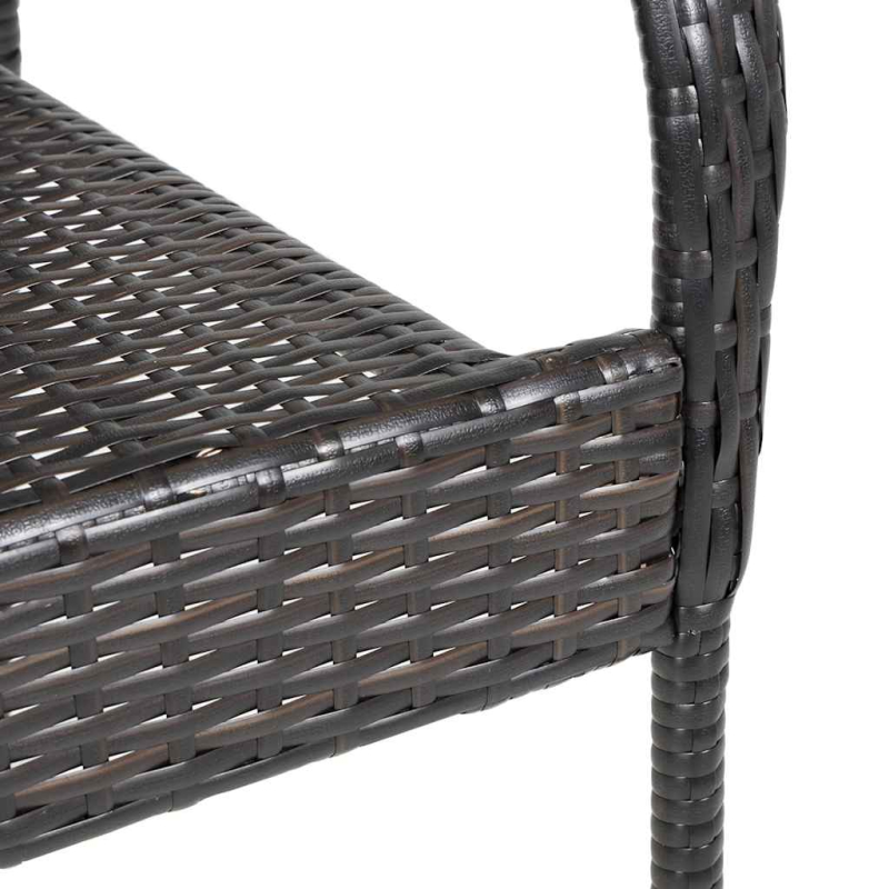 Stapelbare Gartenstühle 4 Stk. Poly Rattan Braun