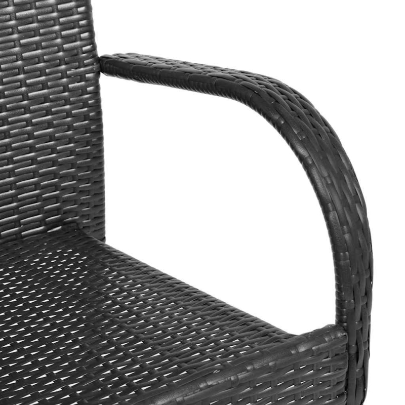 Stapelbare Gartenstühle 4 Stk. Poly Rattan Schwarz