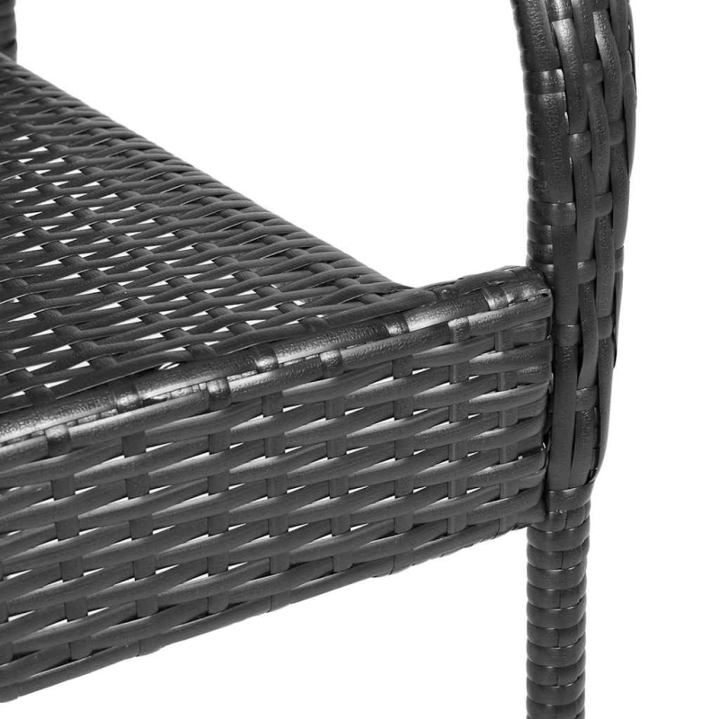 Stapelbare Gartenstühle 4 Stk. Poly Rattan Schwarz