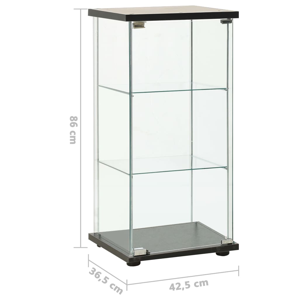 Vitrinenschrank Hartglas Schwarz