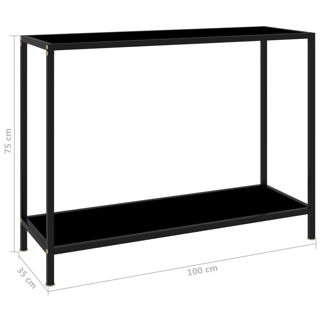 Konsolentisch Schwarz 100x35x75 cm Hartglas