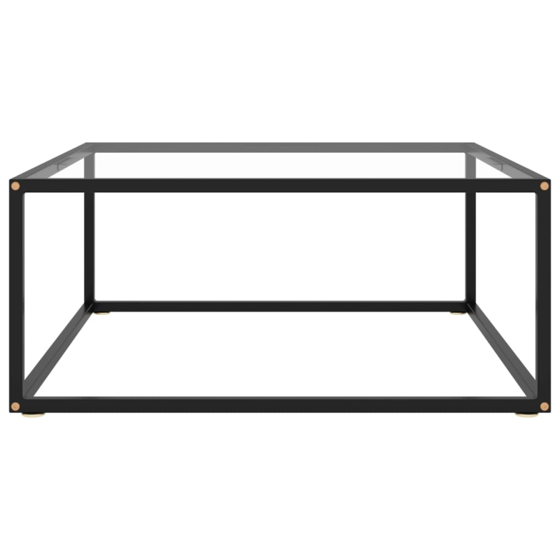 Couchtisch Schwarz mit Hartglas 80x80x35 cm