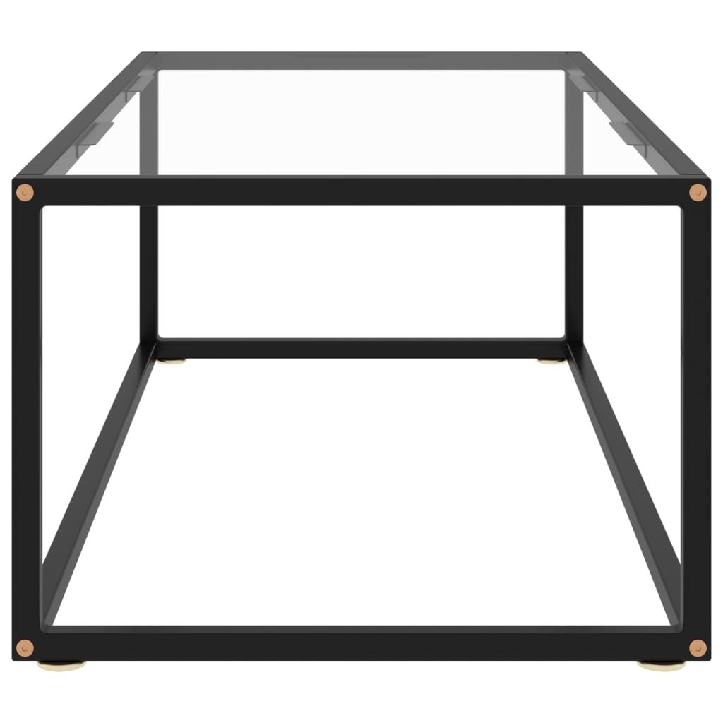 Couchtisch Schwarz mit Hartglas 100x50x35 cm