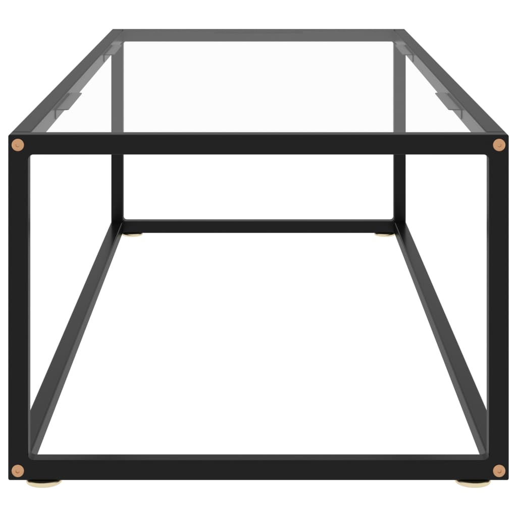 Couchtisch Schwarz mit Hartglas 120x50x35 cm
