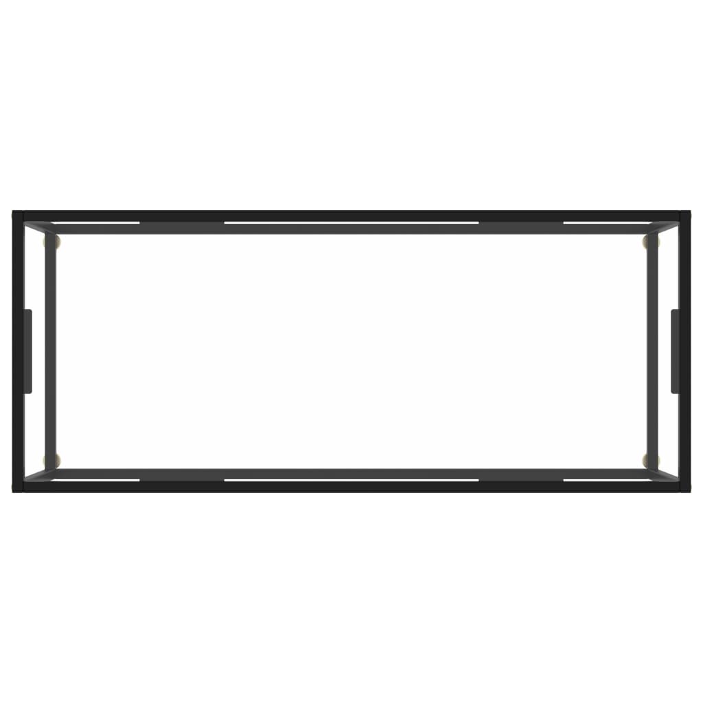 Couchtisch Schwarz mit Hartglas 120x50x35 cm