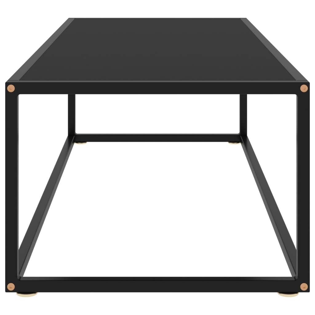 Couchtisch Schwarz mit Schwarzem Glas 120x50x35 cm
