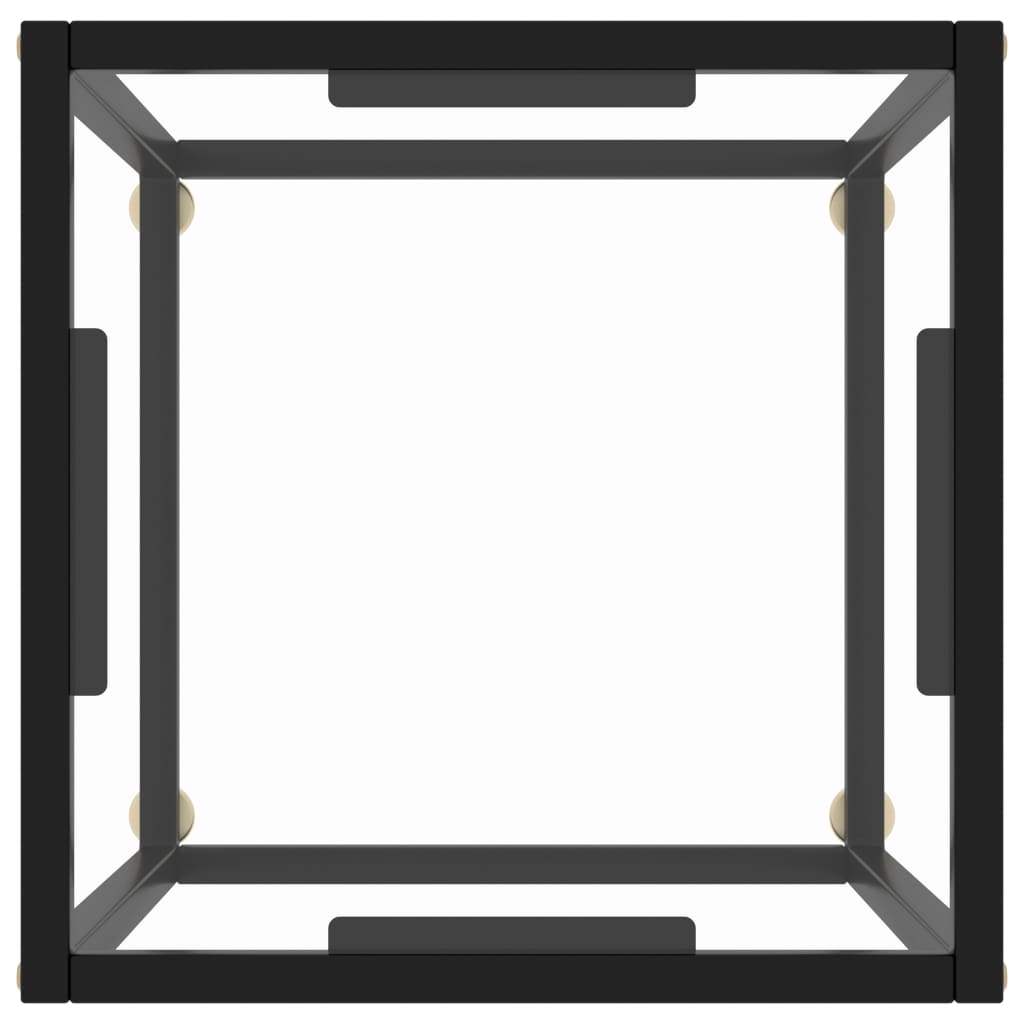 Couchtisch Schwarz mit Hartglas 40x40x50 cm