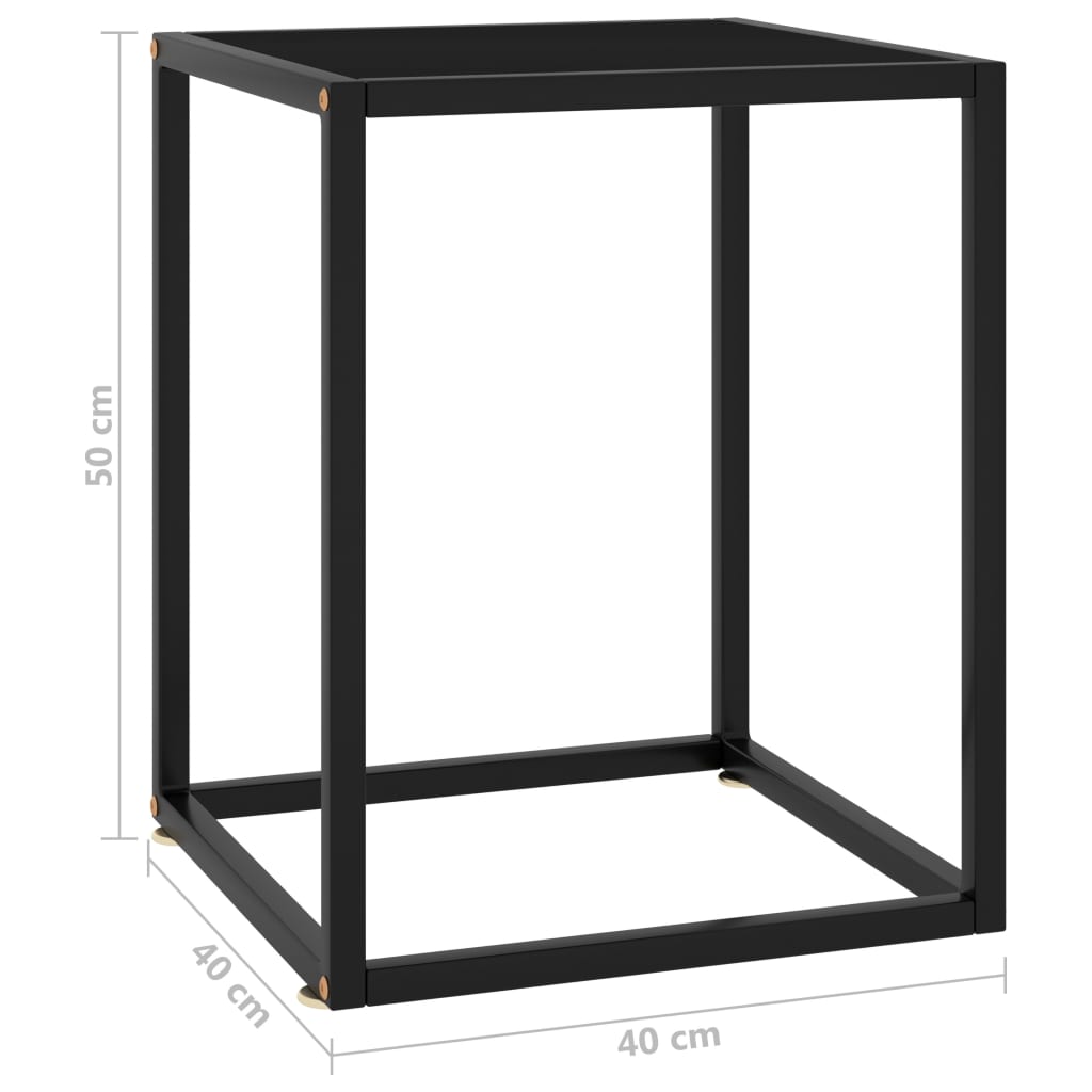 Couchtisch Schwarz mit Schwarzem Glas 40x40x50 cm