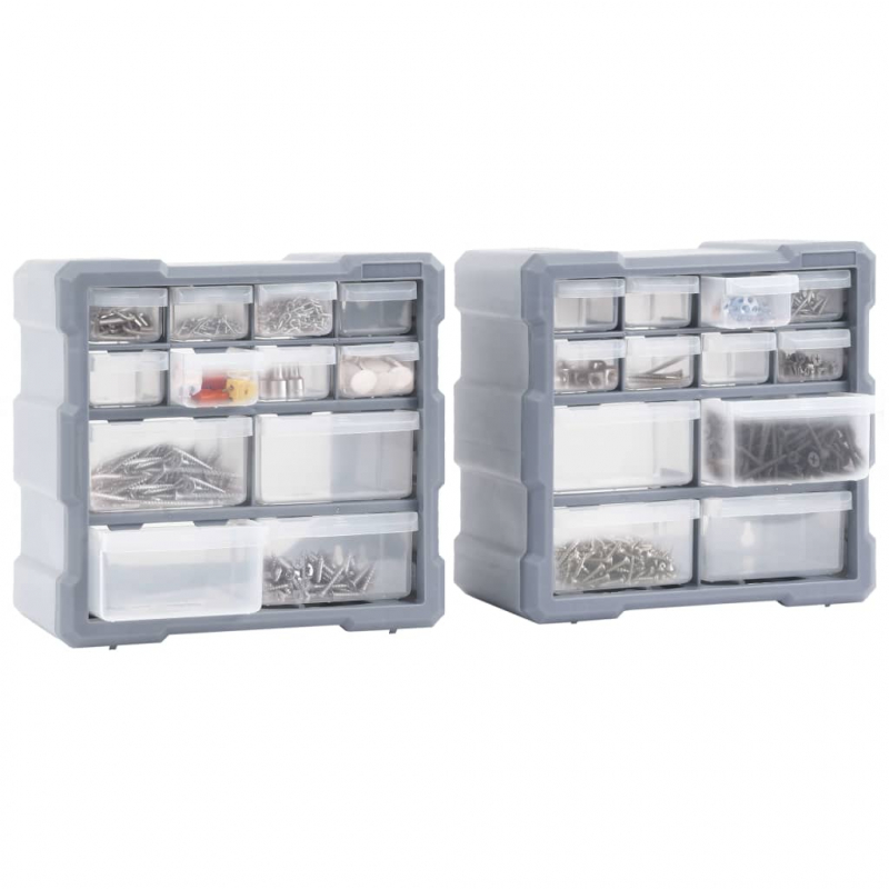 Multi-Schubladen-Organizer 2 Stk. 12 Schubladen 26,5x16x26 cm