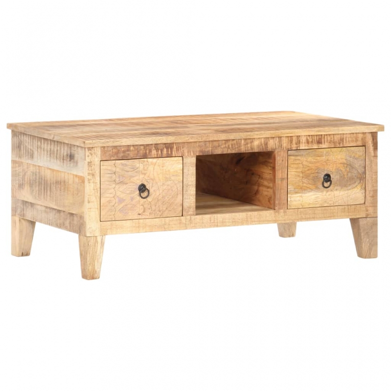 Couchtisch 100x55x40 cm Raues Mangoholz