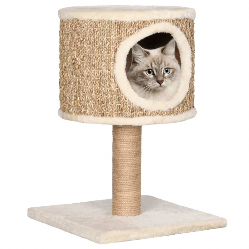 Katzen-Kratzbaum mit Katzenhöhle 52 cm Seegras