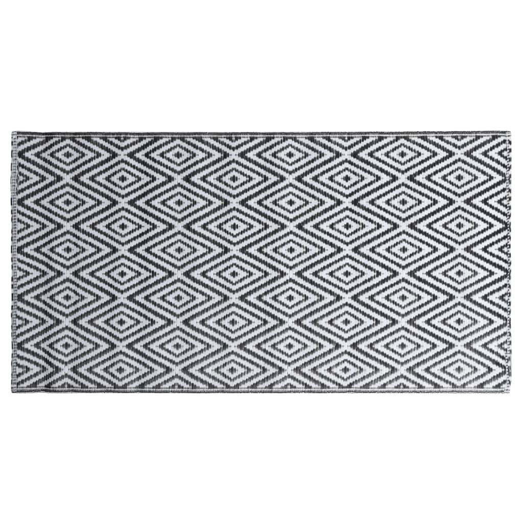 Outdoor-Teppich ARAKIL Weiß und Schwarz 120x180 cm PP