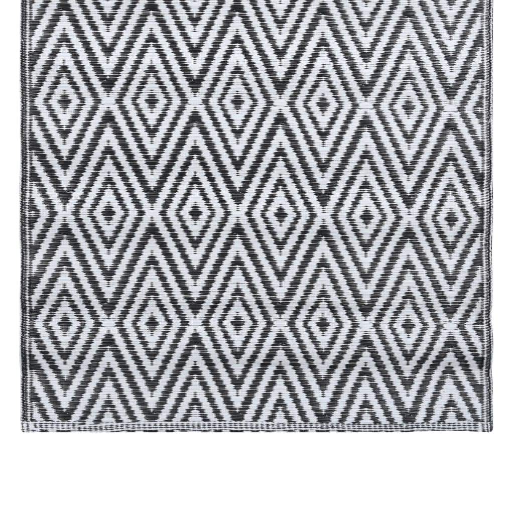 Outdoor-Teppich ARAKIL Weiß und Schwarz 120x180 cm PP