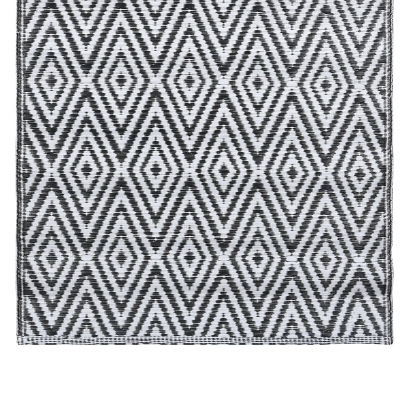 Outdoor-Teppich Weiß und Schwarz 160x230 cm PP