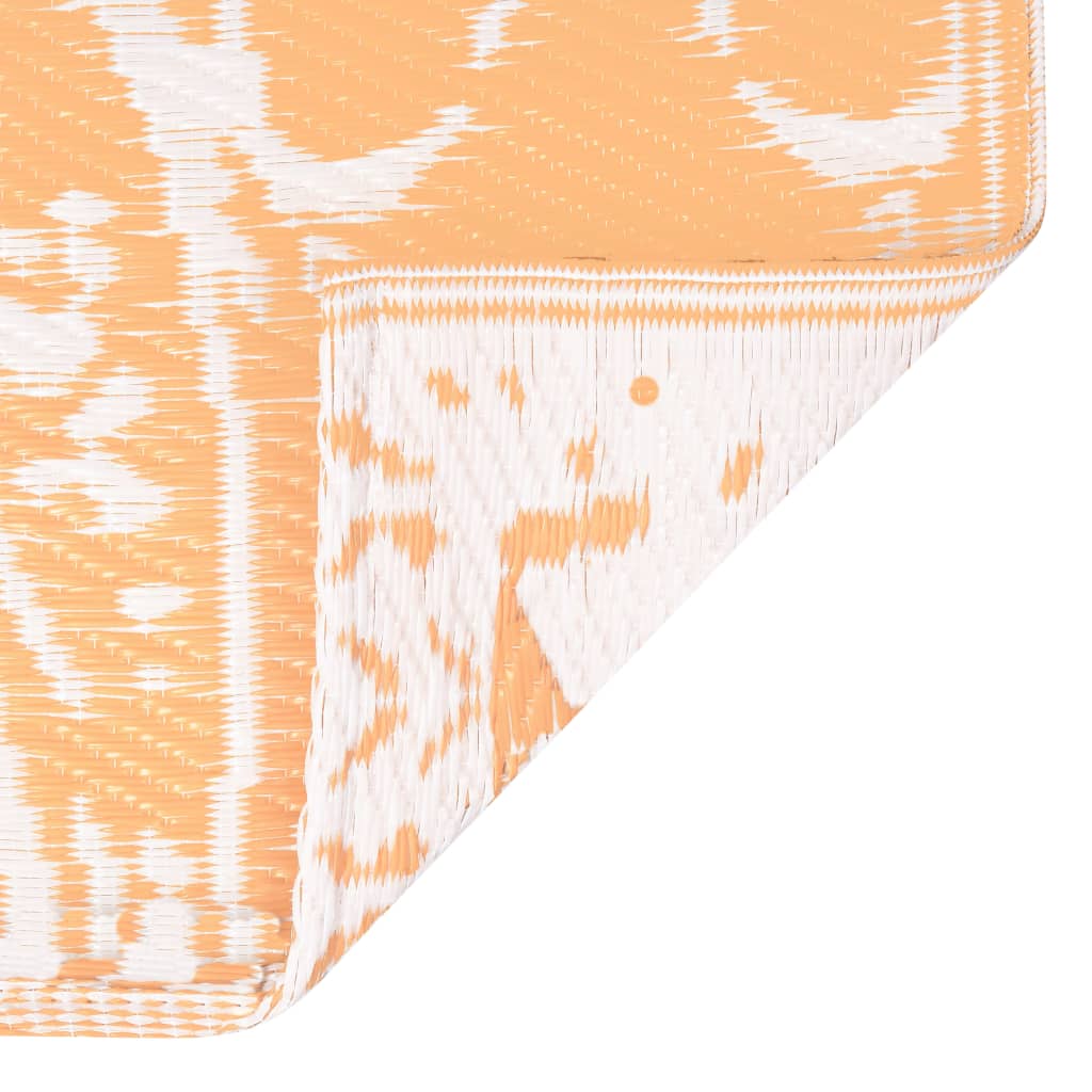 Outdoor-Teppich ARAKIL Orange und Weiß 190x290 cm PP