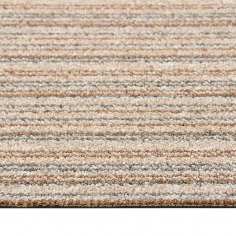 Teppichfliesen 20 Stk. 5 m² 50x50 cm Gestreift Beige