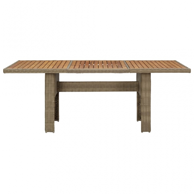 Garten-Esstisch Braun 200x100x74 cm Poly Rattan