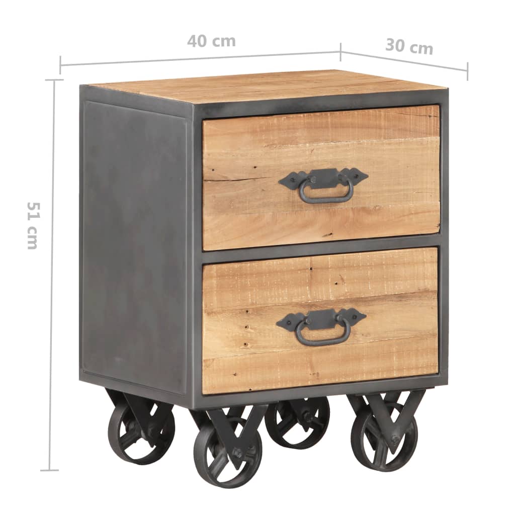 Nachttisch 40x30x51 cm Altholz Massiv