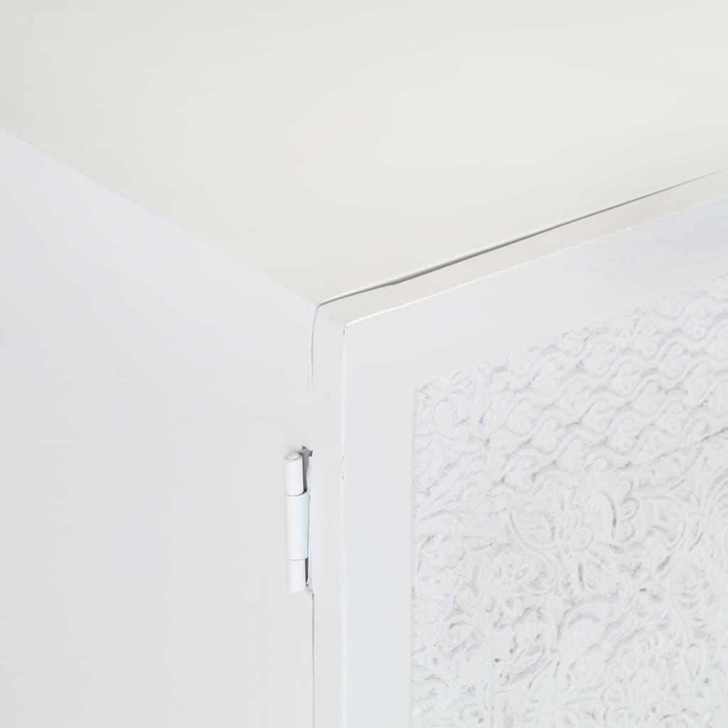 TV-Schrank Weiß 115x30x46 cm Massivholz Mango