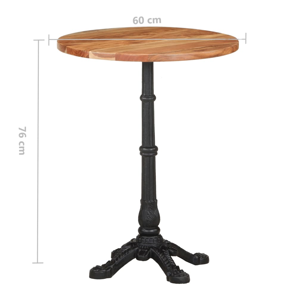 Bistrotisch Ø60x76 cm Akazie Massivholz
