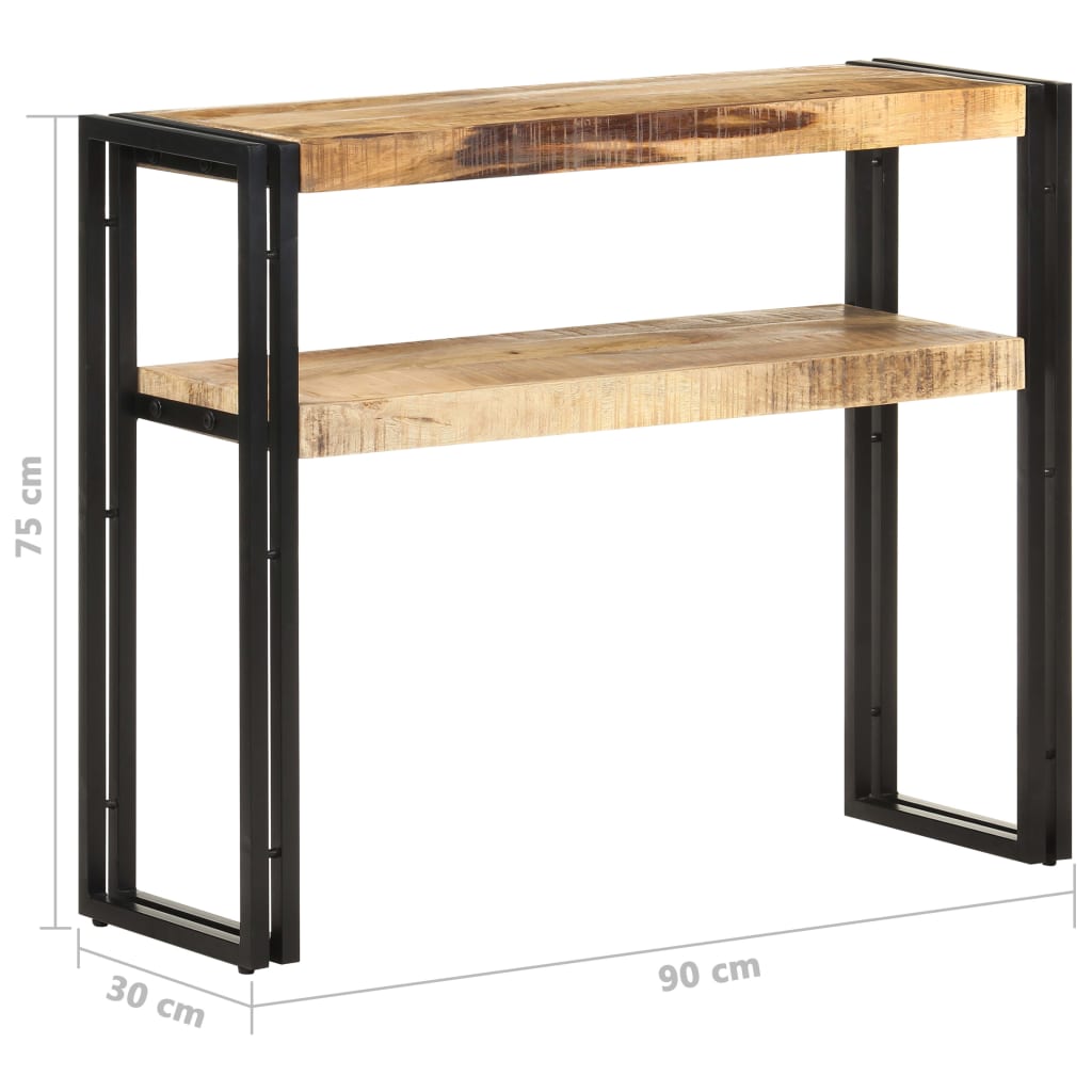 Konsolentisch 90x30x75 cm Raues Mangoholz