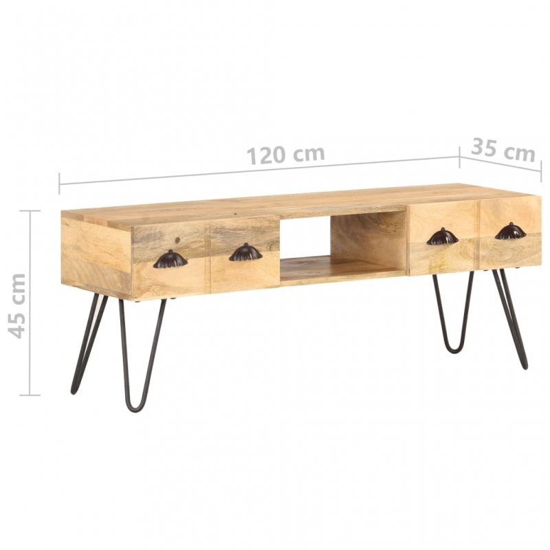 TV-Schrank 120x35x45 cm Mango Massivholz