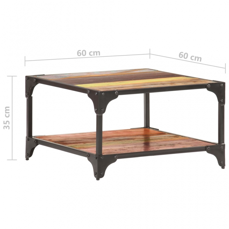 Couchtisch 60x60x35 cm Altholz Massiv