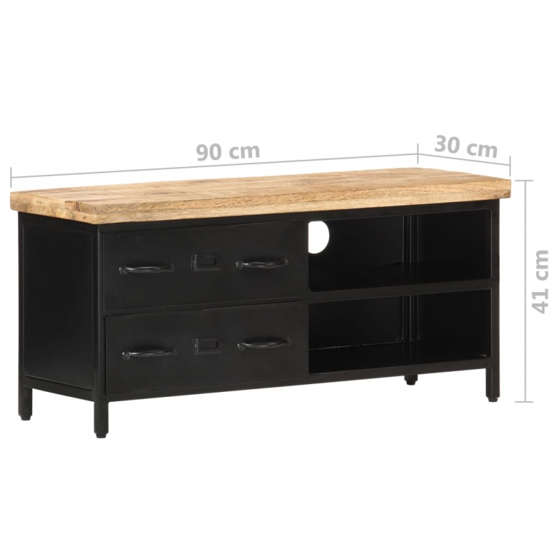TV-Schrank 90x30x41 cm Raues Mangoholz
