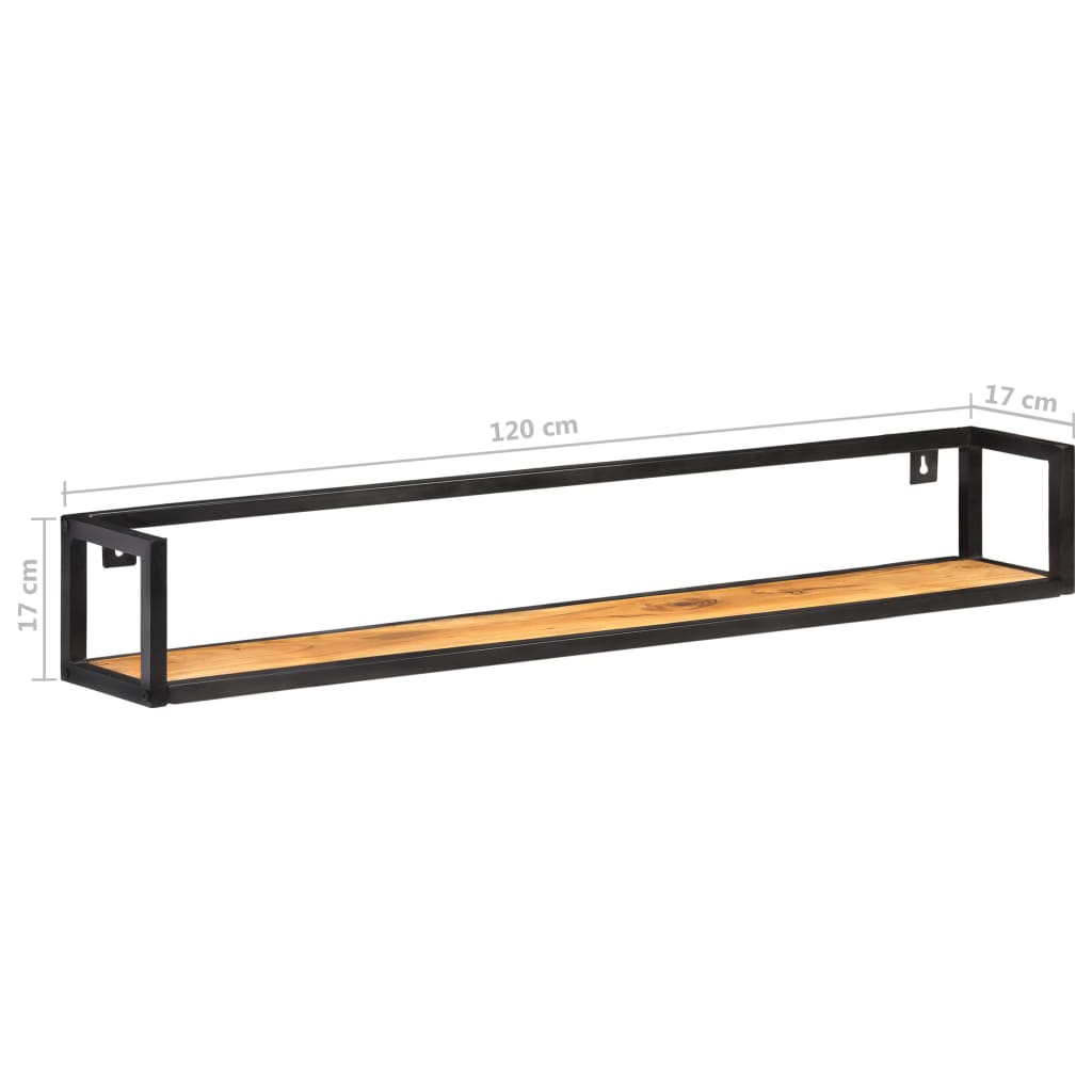 Wandregale 2 Stk. 120 cm Massivholz Akazie