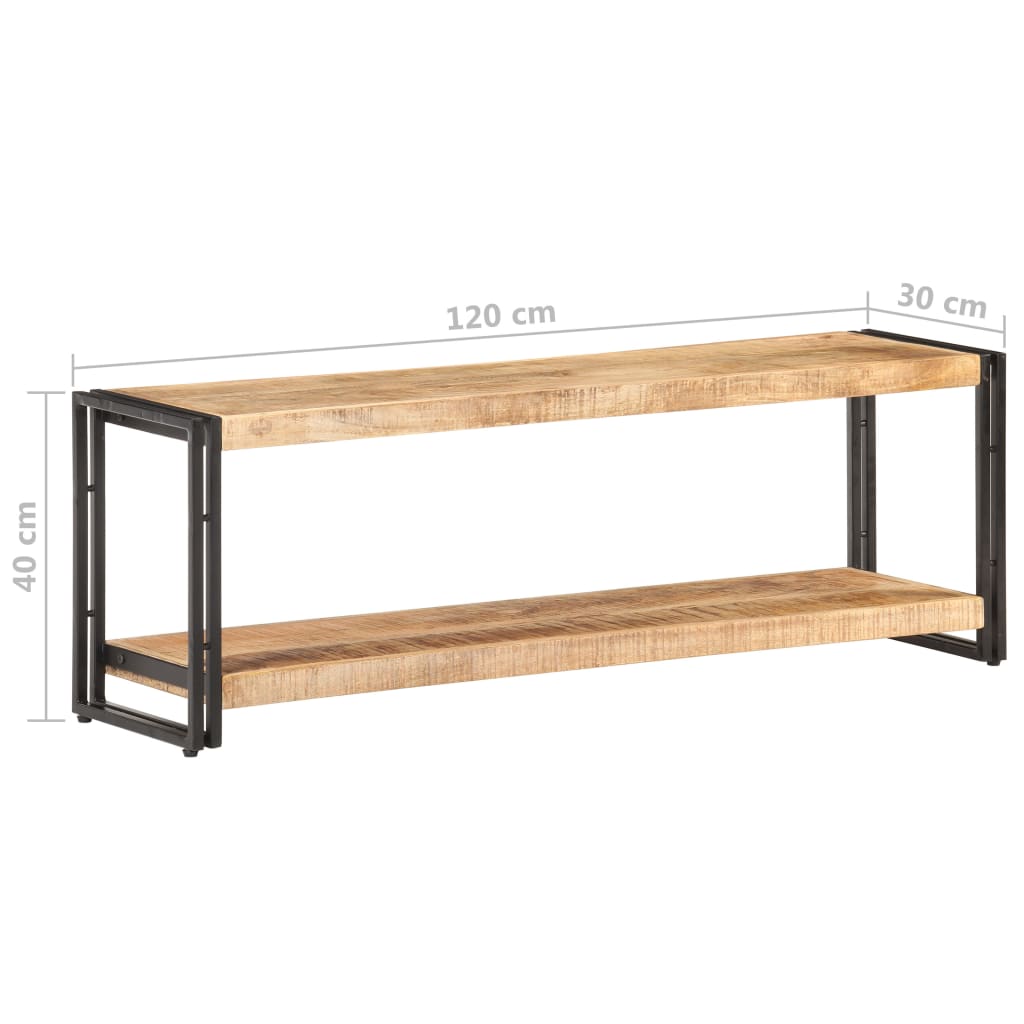 TV-Schrank 120x30x40 cm Raues Mangoholz