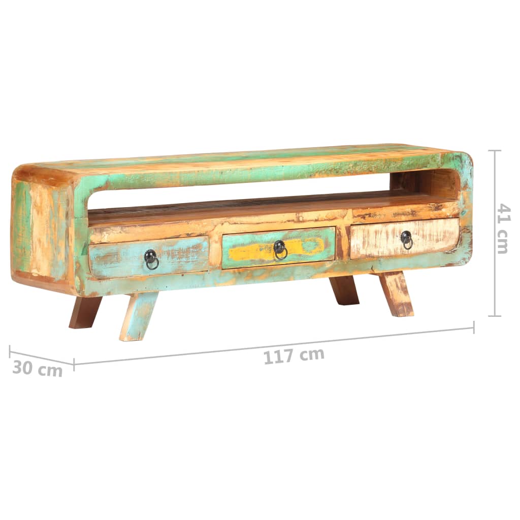 TV-Schrank 117x30x41 cm Altholz Massiv
