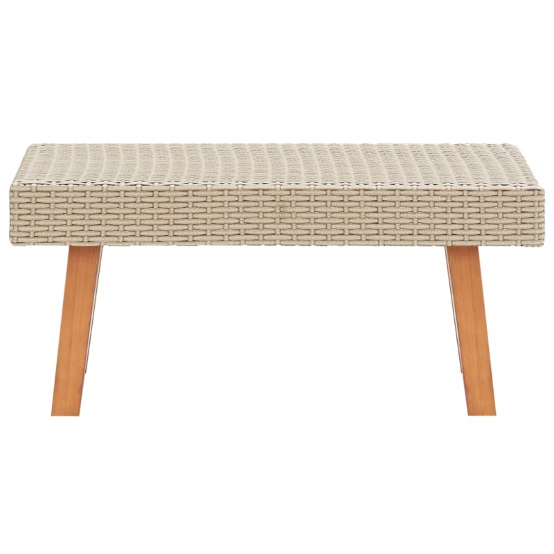 Garten-Couchtisch Poly Rattan Beige