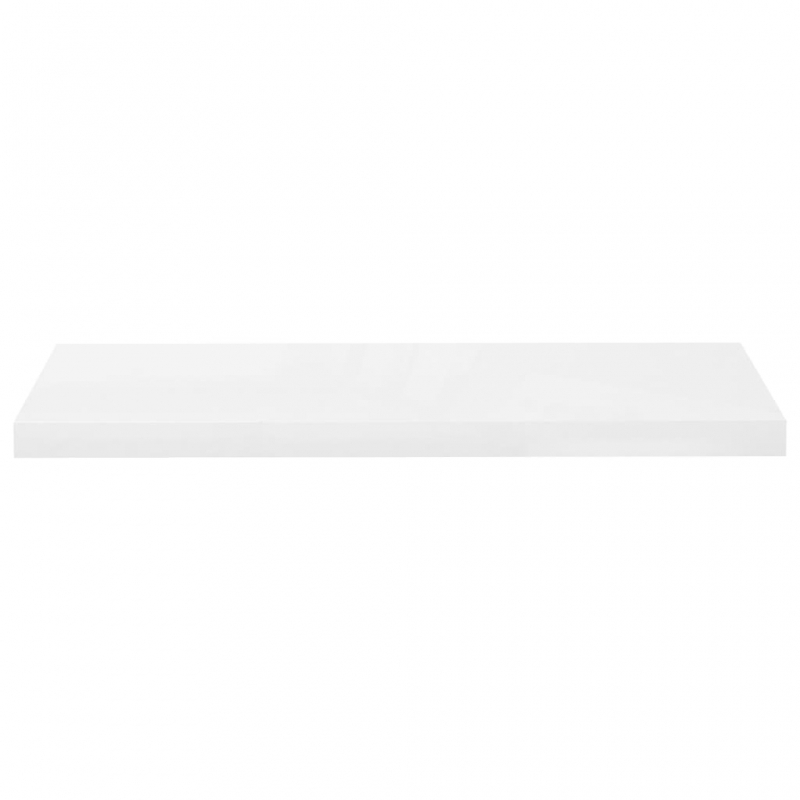 Schweberegale 4 Stk. Hochglanz-Weiß 80x23,5x3,8 cm MDF