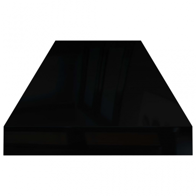 Schweberegal Hochglanz-Schwarz 80x23,5x3,8 cm MDF