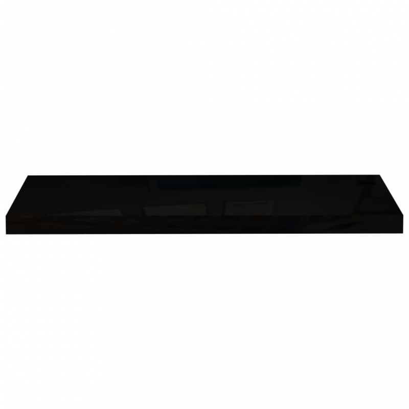 Schweberegale 4 Stk. Hochglanz-Schwarz 80x23,5x3,8 cm MDF