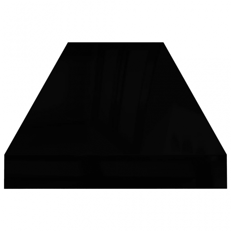 Wandregale Schwebend 4 Stk. Hochglanz-Schwarz 90x23,5x3,8cm MDF
