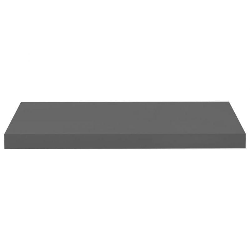 Schweberegale 2 Stk. Hochglanz-Grau 60x23,5x3,8 cm MDF